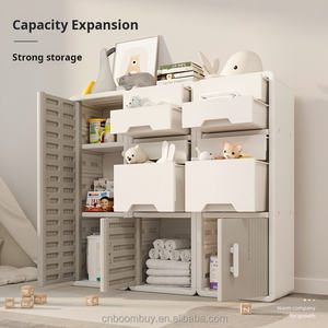 رف تخزين لغرفة المعيشة مغلق بالكامل أسفل خزانة مطبخ بتصميم حديث خزانة تخزين بلاستيكية للأطفال - Product Image 1