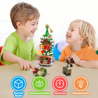 CAYI 2026 Jouets de construction de Noël, ensembles de blocs de construction avec lumière LED, décorations de Noël, cadeaux de Noël pour enfants