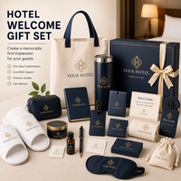 Set de Regalo de Bienvenida para Habitación de Hotel, Bata con Logotipo Personalizado, Pantuflas, Botellas Dispensadoras para Cuidado Personal, Botella de Agua, Toalla para Artículos de Hospitalidad