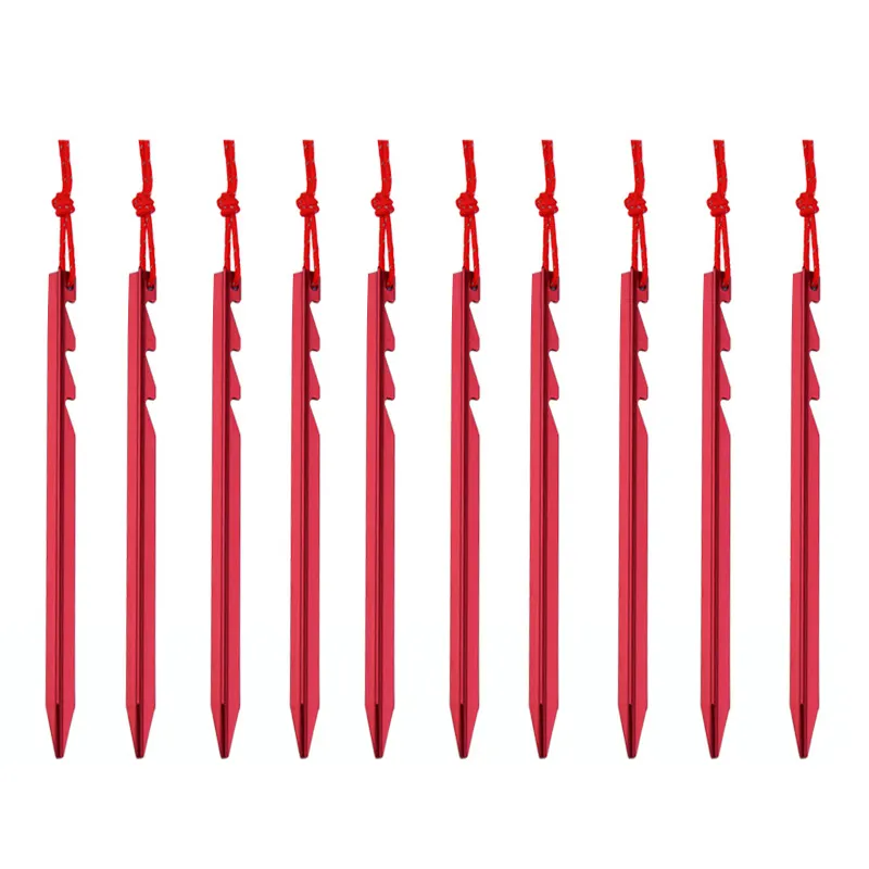 18cm Tent Pegs Stakes Nails Liga de alumínio Tri-Beam Ajustável 3 -Latch Points Para Camping Caminhadas Mochila