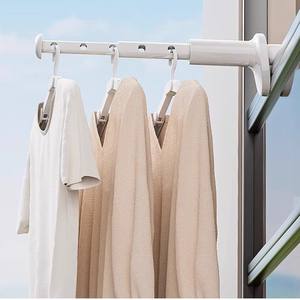 Perchero de ropa plegable y extensible de ABS portátil de un solo nivel para oficina, hotel y viajes en interiores para uso en el baño - Product Image 5