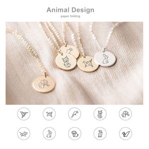 Logotipo grabado personalizado de 316L, joyería de acero inoxidable, 18k, disco chapado en oro, moneda redonda, colgante en blanco, collar, venta al por mayor - Product Image 4