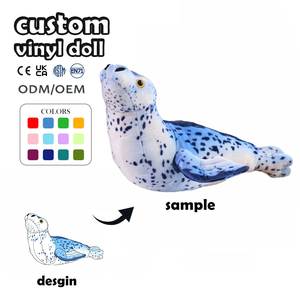 Vente en gros de jouets en peluche personnalisés pour animaux marins, mignon, jouet en peluche super doux, soulagement du stress, or, estampillé, cadeau pour enfants - Product Image 1