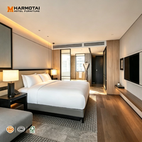 Ensemble de lit contemporain avec rangement pour chambre King Size, personnalisable en gros pour hôtels et appartements 4-5 étoiles, de la marque Beijing Overseas Chinese Hotel