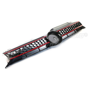 Grille centrale de pare-chocs avant style GTI pour Volkswagen Golf 6 MK6 2009 - 2013, grille supérieure en nid d'abeille, grilles de course avant - Product Image 4