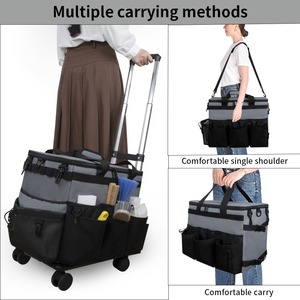 Sac de nettoyage personnalisé <span class=keywords><strong>pour</strong></span> produits d'entretien, sac de rangement roulant <span class=keywords><strong>pour</strong></span> produits de nettoyage, sac de transport avec chariot détachable <span class=keywords><strong>pour</strong></span> les femmes de <span class=keywords><strong>ménage</strong></span> - Product Image 6