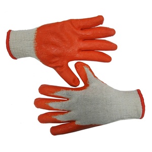Cam tự nhiên T/C bông đan làm việc <span class=keywords><strong>Latex</strong></span> tráng găng tay luvas guantes, lý tưởng sử dụng cho kho, làm vườn, mục đích chung - Product Image 1