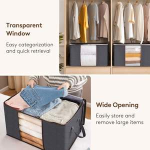 90L Large Rectangle <b>Clothes</b> Organizers Folding <b>Storage</b> Box for Closet - Product Image 4