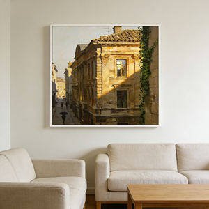 Decoración de Pared con Paisaje Urbano Pintado a Mano, Pintura Abstracta con Textura, Pintura al Óleo sobre Lienzo Hecha a Mano - Product Image 6
