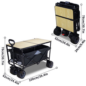 Opvouwbare campingwagen met tafel, outdoor transportkar voor kamperen en picknicken - Product Image 2