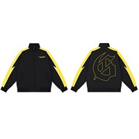 Ensemble de veste de sport imprimée color-block style streetwear américain transfrontalier, respirant, coupe-vent, 100 % nylon, motif rétro Lightning Racing