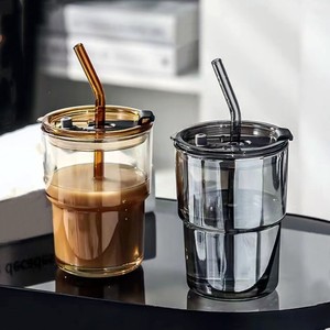 Vendita calda in stile grande capacità doppia tazza di bambù forma di vetro tazze da tè & piattini per uso domestico tazza di paglia all'ingrosso - Product Image 4