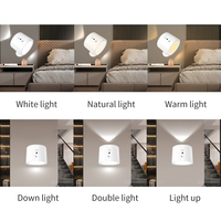 Lampe murale rotative à 360 degrés rechargeable par USB, lampe murale ronde à LED sans fil, fixation pour chambre à coucher, escaliers, couloir, cuisine