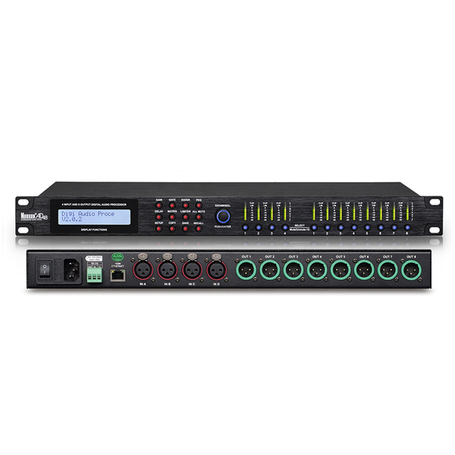 4x8 Digital Audio Processor Crossover 3 Way Audio for Monitor Speaker
