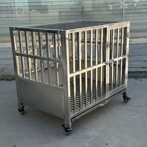 Offres Spéciales : Cages <span class=keywords><strong>de</strong></span> Transport Modernes <span class=keywords><strong>de</strong></span> Luxe en Acier Inoxydable pour Chiens et Chats, avec Plateau en Plastique Robuste Personnalisé, Modèle Simple et Classique, Adapté à Toutes les Saisons - Product Image 1