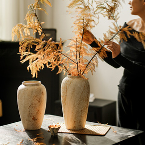 <span class=keywords><strong>Vaso</strong></span> in Ceramica Artigianale di Lusso, Stile Vintage Cinese Wabi-Sabi, per Composizioni Floreali Idroponiche, Decorazione per Soggiorno e Mobile TV - Product Image 3