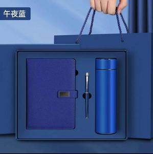 Promotion Company Logo and University Graduation Souvenirs Leather Cover Customized A5 <b>Notebook</b> and Thermos Cup Gift Box <b>Set</b> - Product Image 4