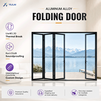 Portes pliantes modernes pour cour extérieure, en alliage d'aluminium, étanches, insonorisées, plusieurs designs