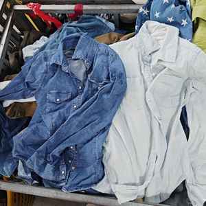 Chaqueta Vaquera Informal de Segunda Mano, Abrigos de Mezclilla Unisex, Chaquetas de Jean Usadas, <span class=keywords><strong>Ropa</strong></span> Usada para Hombre - Product Image 2
