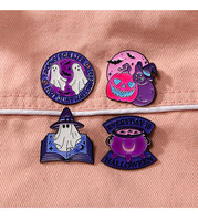 Broche d'Halloween fantôme blanc tête de citrouille, épinglette fantaisie de dessin animé, accessoire de fête costumée pour femme