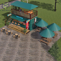 Kiosque de café préfabriqué en conteneur côtier à double étage de 30 pieds, bar préfabriqué en conteneur, bureau à domicile, bar extérieur