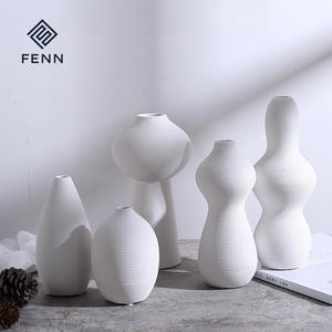 FENN-Jarrones grandes de decoración para <span class=keywords><strong>flores</strong></span>, Decoración de mesa artística para el hogar, <span class=keywords><strong>Jarron</strong></span> de cerámica, jarrón minimalista rústico para decoración del hogar, para hotel - Product Image 2
