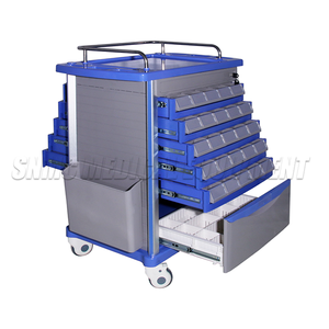 대형 수납 공간이있는 손잡이가있는 6 층 병원 의학 트롤리 양면 의료 트롤리 비상 트롤리 - Product Image 2