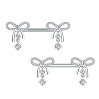 1 Paire de Piercings de Nombril pour Enfants en Acier Inoxydable avec Zircon, Motif Papillon, Tige Droite 14G, Bijoux de Corps Élégants pour Mariage et Fête