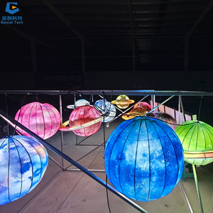 SGFL244 FIESTA DE Halloween linterna decoración hecha a mano seda colorido planeta linterna Festival - Product Image 6