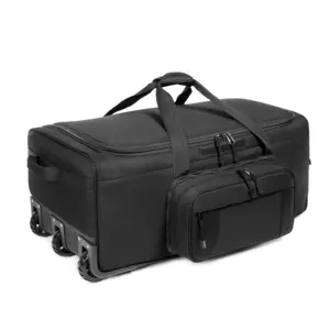 Tas koper lipat kapasitas besar, koper berpergian kapasitas besar dengan roda, Penyimpanan Multi saku