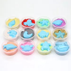 Hot sale kids safe non-toxic space toy sand kit, sand set color magic find color clay sand