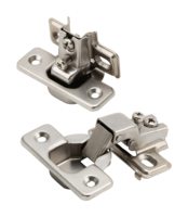 Charnière de porte d'armoire professionnelle en acier nickel satiné de 1/2 pouce avec cadre en acier de 35 mm en forme de coupelle, à fermeture lente bidirectionnelle