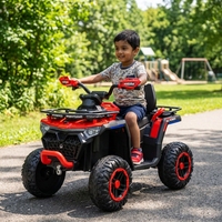 Quad électrique pour enfants 12V à double moteur, tout-terrain, 4 roues, avec éclairages LED, musique et porte-bagages avant et arrière