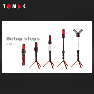 Luz de Trabajo LED TOMAC de 7000 Lúmenes y 18V, Soporte de Trípode Compatible con Baterías Makita, DeWalt, Milwaukee, <span class=keywords><strong>Bosch</strong></span>, Metabo y Stanley - Product Image 4