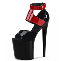 8 pouces Peep Toe mince talons hauts 20cm bande pôle danse danseuse exotique plate-forme sandales modèles mariée robe complète chaussures gothiques pour femmes