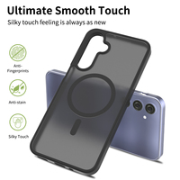 Étui de téléphone portable magnétique antichoc de qualité supérieure Fundas Samsung Galaxy A16 A17 Bleu translucide mat au toucher doux Housse de téléphone personnalisée