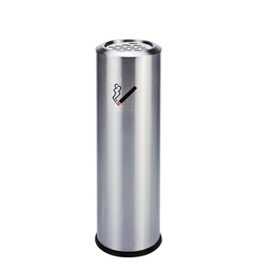 Colonne à mégots de cigarettes en acier inoxydable pour hall d'hôtel ; espace fumeurs intérieur avec cendriers ; poubelle extérieure - Product Image 2