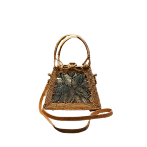 Artisan indonésien Traditionnel Shell Motif Osier Artisanat Bracelet en Cuir Triangle Shell Sac En Gros Solide Couleur Fermeture À Glissière - Product Image 3