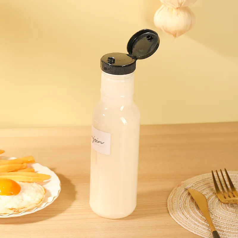 12Oz 380Ml Bóp Mật Ong Jar Trong Suốt Màu PET Mềm Chai Nhựa Cho Mứt Sauce Ketchup Mayonnaise Với Nắp Lật 500 Gam
