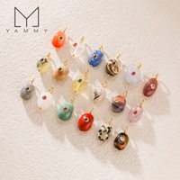 Yammy YLY025 Nouveaux pendentifs breloques en pierre naturelle plaquée or, forme libre, quartz rose, citrine, agate
