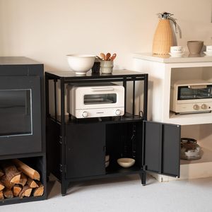 Meuble de rangement pliable en tôle métallique, couleurs personnalisées OEM/ODM, buffet moderne, console d'entrée en acier avec roulettes - Product Image 4