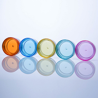Impression pot transparent 20g pots de crème en plastique vides échantillon pot de baume à lèvres couvercles noirs conteneur cosmétique