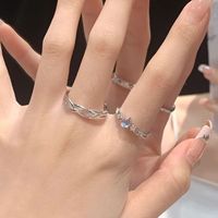 Groothandel Paar Ringensets Geometrisch Liefde Verweven Legering Gegalvaniseerd Trouwringen Valentijnsdag Cadeau Unisex