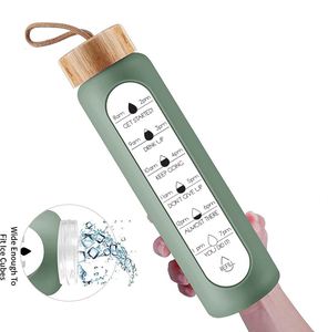 Botella de Vidrio para Beber sin BPA, 1L, con Logotipo Personalizado, Tapa Transparente de Rosca, Funda de Silicona, a Prueba de Fugas, Apta para Lavavajillas, para Alimentos - Product Image 3
