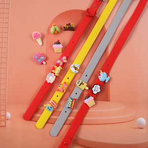 Okeypets, suministros para mascotas, <span class=keywords><strong>Collar</strong></span> de perro de cuero de Color sólido personalizado con accesorios de patrón bonito DIY, <span class=keywords><strong>Collar</strong></span> para mascotas para perros pequeños - Product Image 6