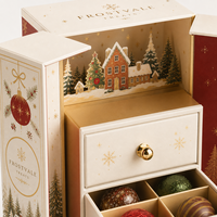Boîte cadeau rigide de luxe personnalisée pour Noël avec tiroirs, emballage pop-up pour chocolats, bonbons, cadeaux de fêtes