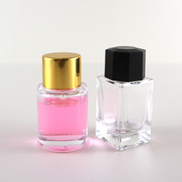 Petit pot de bouteille en verre transparent de 15ml, encreur et encre noire avec bouchon en or