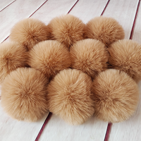 Fait à la main 8cm 3.1 pouces fausse boule de fourrure de lapin bande élastique boucle à la mode bricolage pompons pour chapeaux tissu décor vêtements accessoires