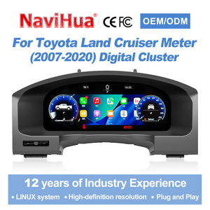 NaviHua สำหรับ Toyota Land Cruiser ปี 2007-2020 อัพเกรดหน้าปัดดิจิตอล LCD แผงหน้าปัดรถยนต์ มาตรวัดความเร็ว แดชบอร์ด รองรับ Virtual Carplay - Product Image 2