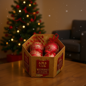 Christmas Ornament Ball Glass Hand Painted With Ribbon 24 Boxes Case Mixed Colors - Product Image 2